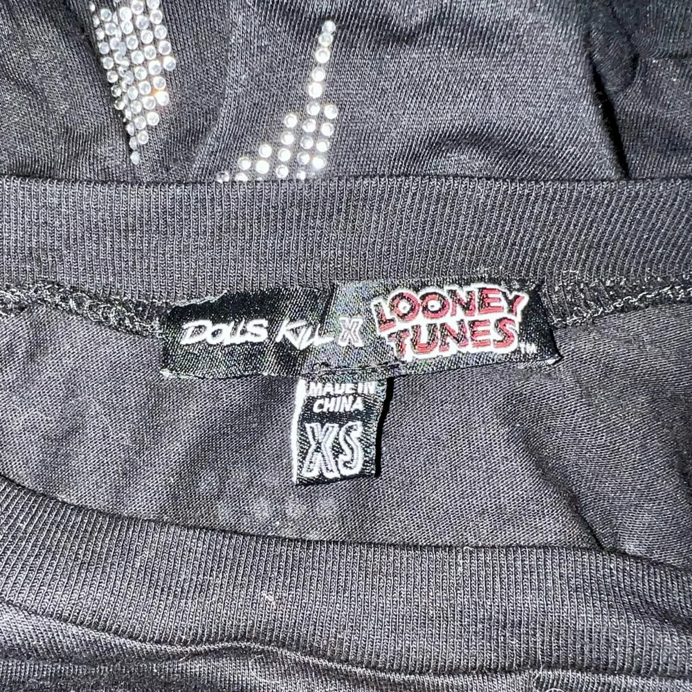 LOONEY TUNES -Dolls Kill -Tasmanian Devil Rhinestone Graphic Tee NEW - Picture 8 of 9